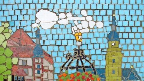 Diese Mosaiktafeln wurden im Jahr 2003 nach Arlington versandt. Nachdem sie am Bad Königshofen Aquatic Center beschädigt wurden, sind sie nun in der Bibliothek der Stadt Arlington/Texas zu sehen.