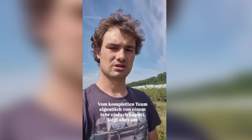 Das Unwetter am Dienstag, 14. Juli 2026, hat alle Beeren auf dem Feld in R&uuml;ckersdorf von den Str&auml;uchern gefegt.