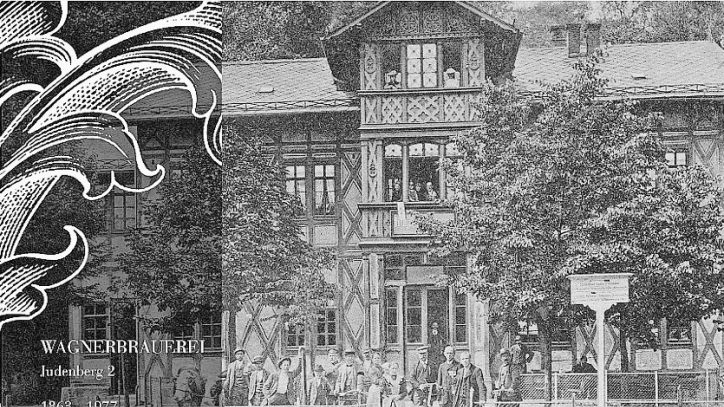 Am Judenberg 2 in Coburg stand einstmals das Gebäude der Wagnerbrauerei. Es musste 1977 der Stadtautobahn weichen. Repro: Helke Renner