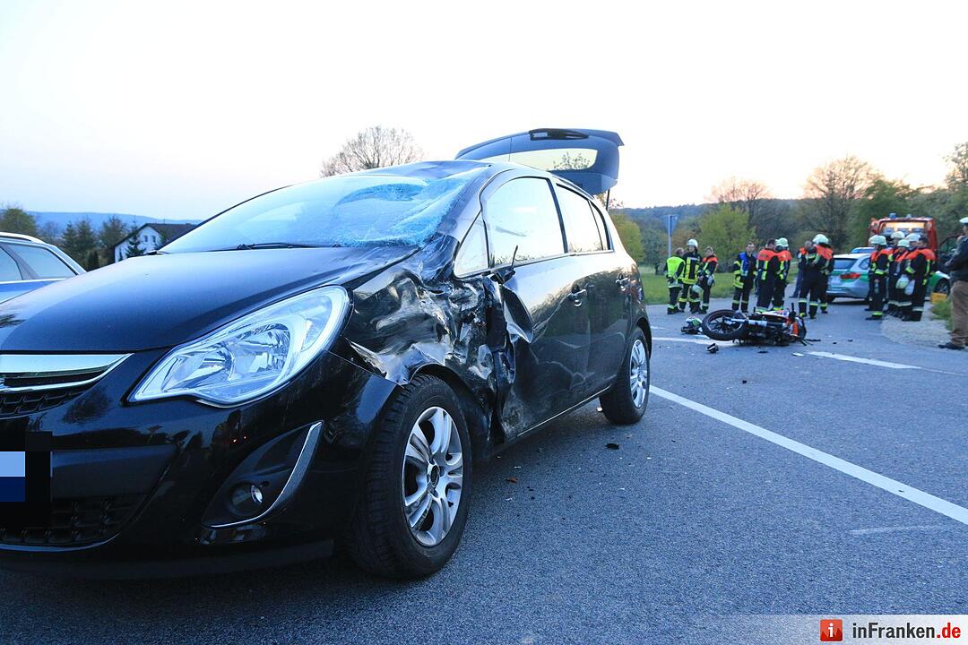 Unfall bei Ebern: Motorradfahrer schwer verletzt