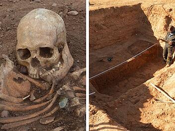 Segnitz: Arch&auml;ologen sto&szlig;en auf Skelette - Ausgrabung bringt 38 Gr&auml;ber zum Vorschein