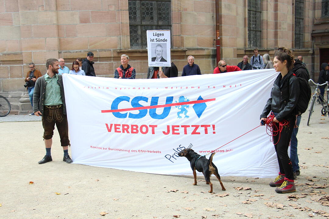 Antifa-Demo gegen Joachim Herrmann in Erlangen
