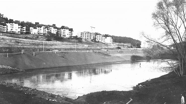 Blick auf den entstehenden Stausee Ketschengrund im November 1983Foto: CT-Archiv/Wippenbeck