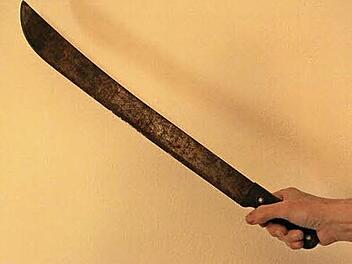 Mit einer solchen Machete, die vor allem als Arbeitsgerät eingesetzt wird, schlug der 42-Jährige zu. Foto: Matthias Einwag
