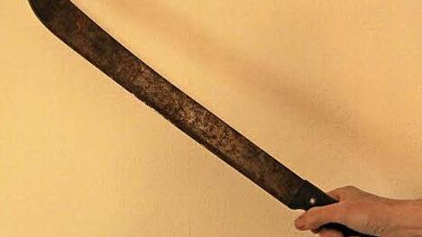 Mit einer solchen Machete, die vor allem als Arbeitsgerät eingesetzt wird, schlug der 42-Jährige zu. Foto: Matthias Einwag