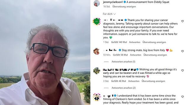 Der britische TV-Star  Jeremy Clarkson hat eine Krebserkrankung &ouml;ffentlich gemacht