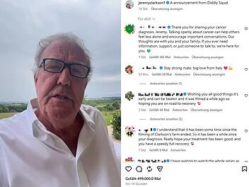 Der britische TV-Star  Jeremy Clarkson hat eine Krebserkrankung &ouml;ffentlich gemacht
