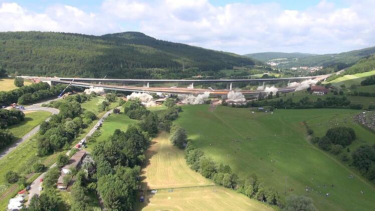 Sprengung der Sinntalbruecke