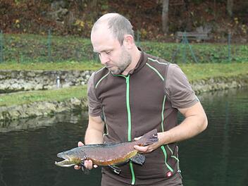 Ronny Seyfried mit einer BachforelleCarmen Schwind