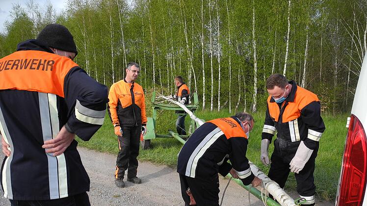 Der Baum wird fertig gemacht für den Transport. Foto: ssp