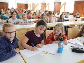 Wie ist das Sch&uuml;lerleben im Kongo? Das erforschten die Kinder-Uni-Studierenden am Samstag in Bamberg. Foto: Barbara Herbst