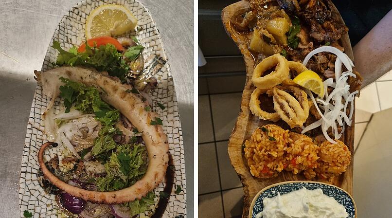 Neben den bekannten griechischen Fleisch-Klassikern kannst du in der "Taverna Georgios" auch vorz&uuml;gliche Meeresspeisen genie&szlig;en.