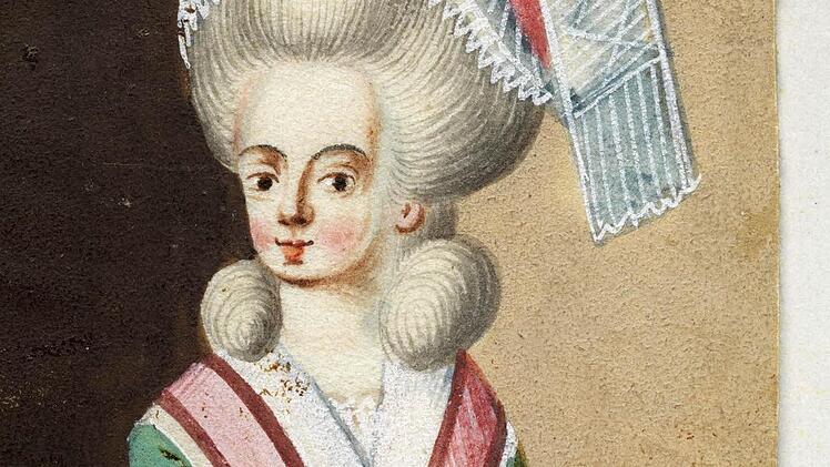 Eine Miniatur zeigt das fränkische "Schneewittchen": Maria Sophia von Erthal Repro: Staatsbibliothek Bamberg/Gerald Raab