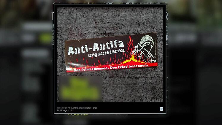 In einschlägigen Internetshops, wie auf diesem Screenshot zu sehen, sind die Aufkleber "Anti-Antifa" oder "Good Night Left Side" mit nur wenigen Klicks bestellt - sie sind nicht verboten, aber grenzwertig. Screenshot: finalresistance.org