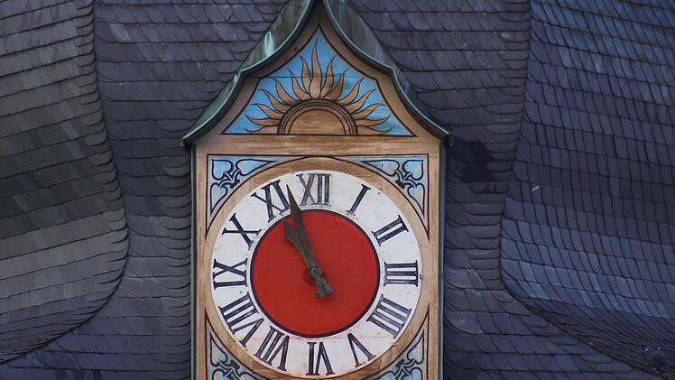 Uhr am Judentor in CoburgFoto: Jochen Berger