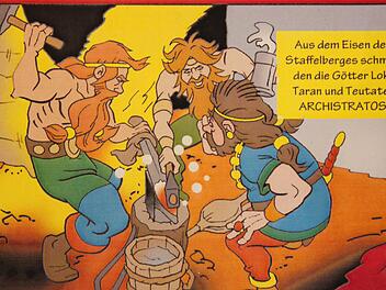 So sehen die fertigen Zeichnungen des Staffelberg-Comics aus den Heinz Körner in insgesamt 45 Bildern gezeichnet hat.