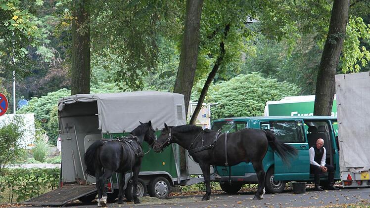 Die Pferde, die beim Film mitwirkten, kamen aus Brandenburg und waren fernab des Drehortes abgestellt und warteten auf ihren neuerlichen Einsatz. Foto: Sonny Adam