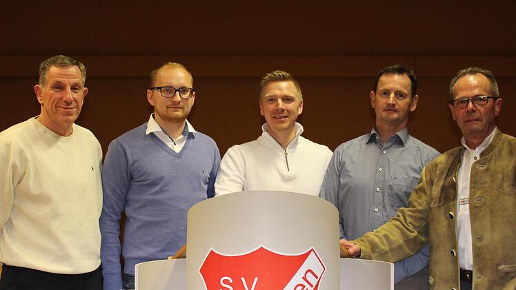 Die neue Führungsmannschaft beim SV Wildflecken: (von links) Ralf Benkert (stellvertretender Schriftführer), die neuen gleichberechtigten Vorsitzenden Reinhard Bramowski, Sebastian Hauke, Andreas Schmid sowie der bisherige Vorsitzende Wolfgang Illek.