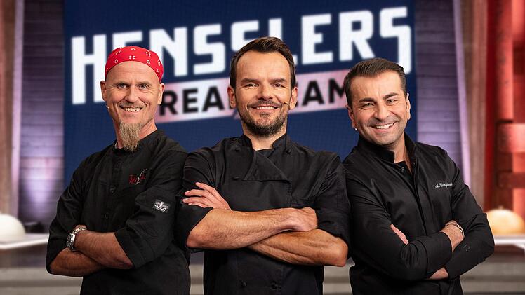Sie bilden in der neuen VOX-Kochshow "Hensslers Dreamteam", von links: Ralf Zacherl, Steffen Henssler und Ali Güngörmüs.