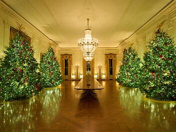 Weihnachtsdekoration im Wei&szlig;en Haus in Washington