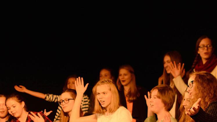Rund 100 Musiker und Musikerinnen stellten ein abwechslungsreiches Konzert in der Aula es Johann-Philipp-von-Schönborn-Gymnasiums auf die Beine. Fotos: Gymnasium