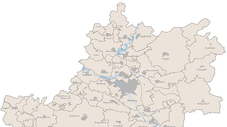 Die dunklen Flächen gehören zu den großen Gemeinden, in denen ein neuer Bürgermeister bzw. auch ein Landrat wirkt.Grafik: FT