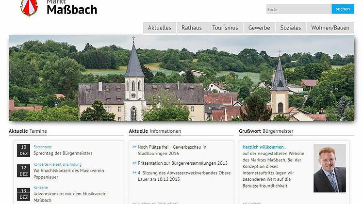 Übersichtlich gegliedert ist der neue Maßbacher Internet-Auftritt.