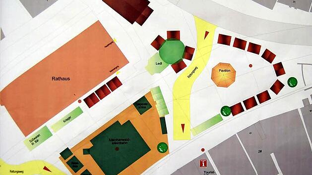 Das neue Konzept des Lichtenfelser Weihnachtsmarktes mit der Weihnachtsh&uuml;tte (oben)  Foto: Andreas Welz