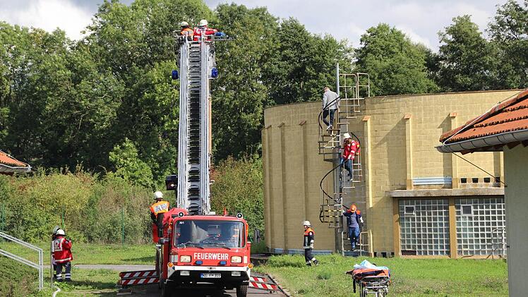 Feuerwehrübung. in Münnerstadt. Foto: Heike Beudert