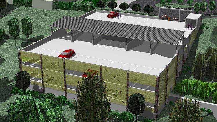 So hätte das geplante Parkhaus aussehen sollen. Das Verwaltungsgericht Bayreuth hat das Bauvorhaben im Mai 2012 gestoppt, nachdem Anwohner dagegen geklagt hatten. Foto: Archiv