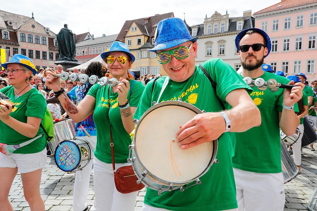 Beim großen Sambaumzug in Coburg ging es heiß her.