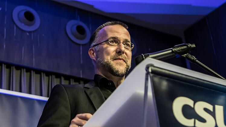 Impressionen vom Neujahrsempfang des CSU-Kreisverbandes Coburg Stadt: René Boldt in seiner Begrüßungsansprache.Foto: Jochen Berger