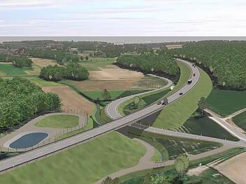 So könnte die Westumgehung aussehen. Illustration: Staatliches Bauamt Bamberg