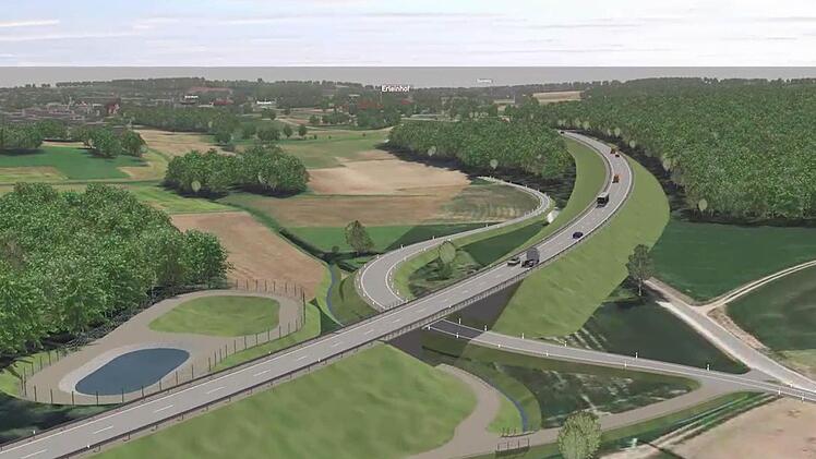 So könnte die Westumgehung aussehen. Illustration: Staatliches Bauamt Bamberg