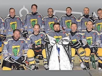 Die Cobras waren schon vor der Corona-Pandemie heiß aufs Eis (hinten von links): Maxim Will, Radek Cisak, Chris Romanowski, Matthias Lizba, Christian Morgenthum, Sztenek Fiala, Matthias Rudolph; (unten von links): Steffen Nikel, Bernd Krumm, Kamill Wolny, Heiko Rebhahn, Thomas Wagner, Frank Spitzenpfeil.