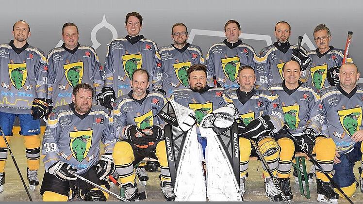 Die Cobras waren schon vor der Corona-Pandemie heiß aufs Eis (hinten von links): Maxim Will, Radek Cisak, Chris Romanowski, Matthias Lizba, Christian Morgenthum, Sztenek Fiala, Matthias Rudolph; (unten von links): Steffen Nikel, Bernd Krumm, Kamill Wolny, Heiko Rebhahn, Thomas Wagner, Frank Spitzenpfeil.