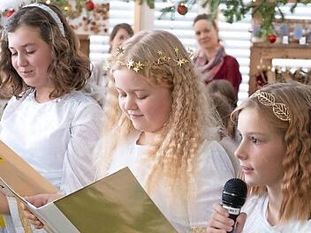 Das Christkind und seine Engel er&ouml;ffneten den Adventsmarkt. Foto: privat
