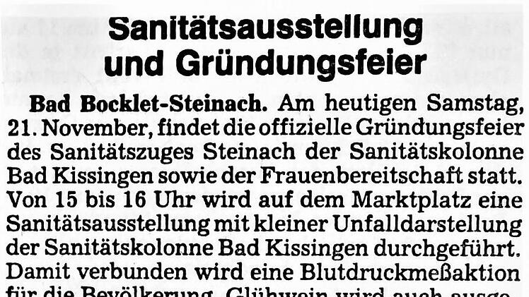 Meldung der Gründungsfeier in der Saale-Zeitung vom 21. November 1981. Repro: Sigismund von Dobschütz