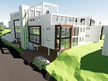 Ansicht der Mehrfamilienwohnhäuser, die in der Lorenz-Kaim-Straße entstehen sollen.