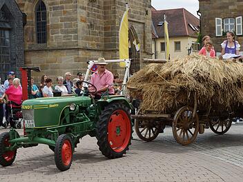1000 Jahre Kemmern zogen an den Besuchern beim Festumzug vorbei - ein Augenschmaus. Fotos: Johannes Michel