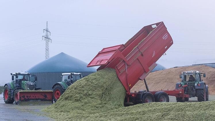 An der Biogasanlage in Bad Bocklet herrscht Hochbetrieb. Foto: Björn Hein