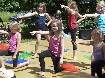 Der Nachwuchs des TSV Stockheim bereicherte mit großer Begeisterung das Sommerfest.  Foto: Fleischmann