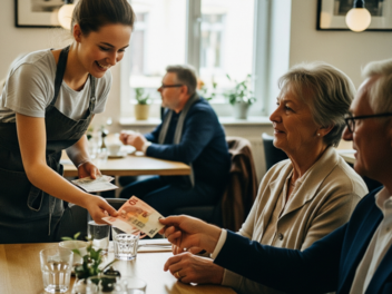 Bedienung, Zweitjob, Kellner, Restaurant, Geld, Euro, Nebenverdienst