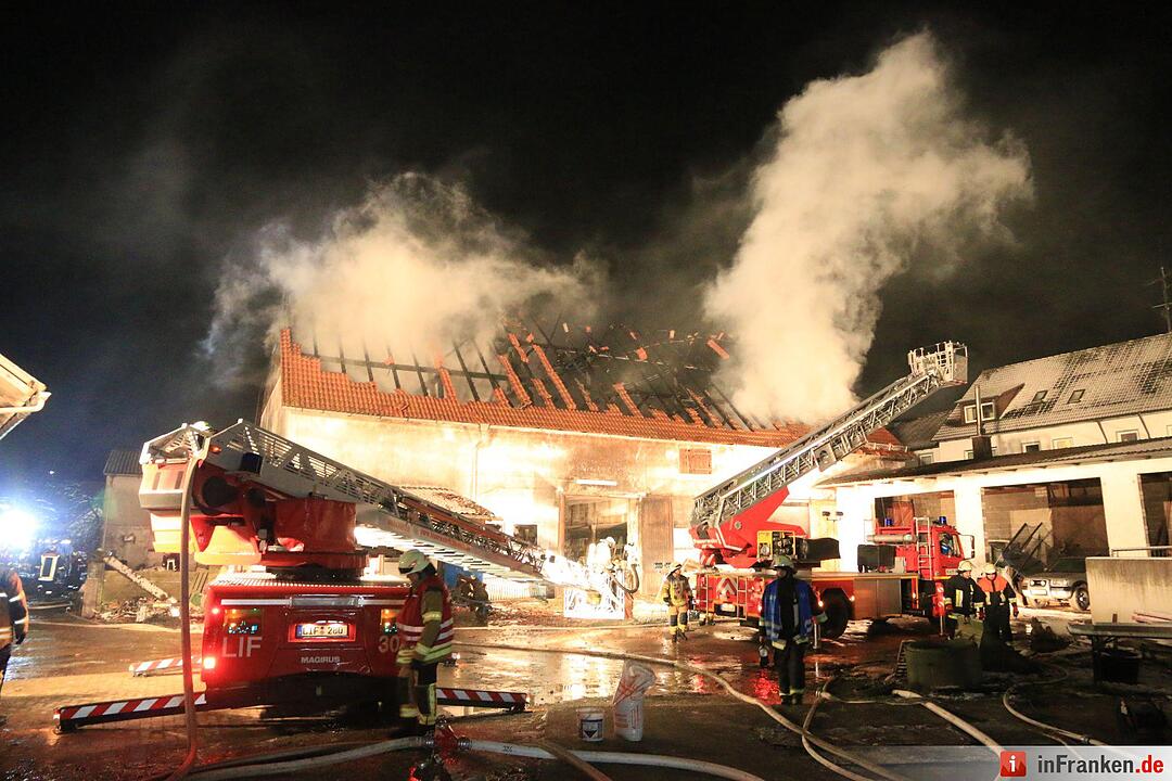 Scheunenbrand in Reundorf bei Lichtenfels