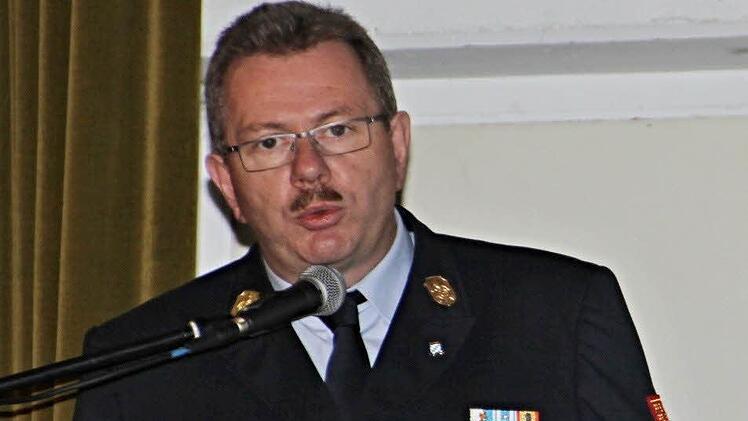 Kreisbrandrat Ralf Dressel bei seinem Rechenschaftsbericht.