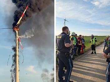 Windrad-Brand an A7 stellt Feuerwehr vor unl&ouml;sbare Aufgabe - "machtlos"