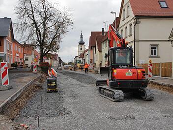 Der Ortskern von Wachenroth ist noch länger eine Großbaustelle.  Foto: Andreas Dorsch