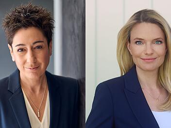 Die ZDF-Journalistinnen Dunja Hayali (links) und Sarah Tacke werden mit dem Hanns-Joachim-Friedrichs-Preis ausgezeichnet.