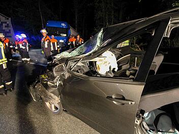 Die beiden Insassen des Autos mussten von der Feuerwehr befreit werden. Foto: News 5/Desk
