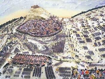 Mit einem riesigen Diorama wird auf der Plassenburg der Konradi-Tag 1553 dargestellt. Foto: Archiv/Stephan Tiroch